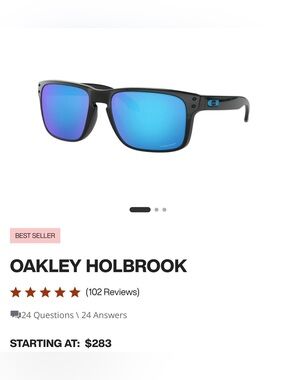 Oakley Holbrook Sunglasses - Black Frame with Blue Lenses
